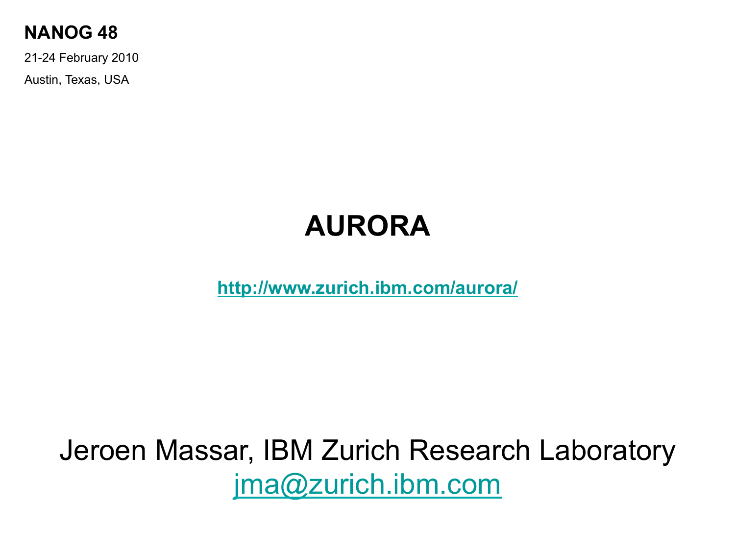 AURORA First Slide Image